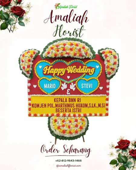 Papan Bunga Pernikahan Setapuk Kecil
